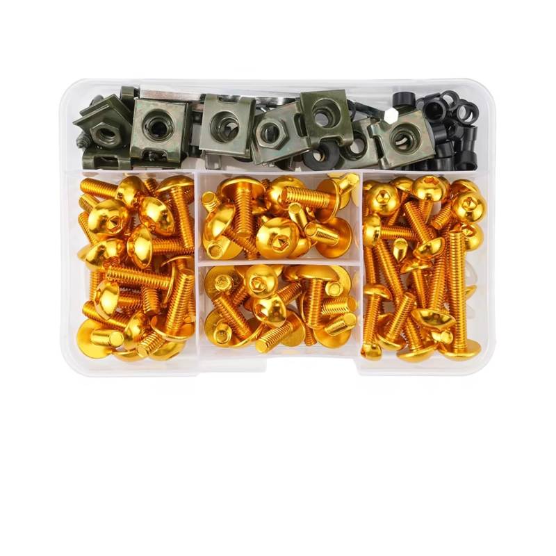 DAYOTIE Kompatibel Mit MT03 Für MT07 Für MT10 177PCS Motorradzubehör Schrauben Schrauben Fair Bolt Kit Motorradschraubensatz Karosserieschraubenschraube Parabrezza Bullone(Yellow) von DAYOTIE