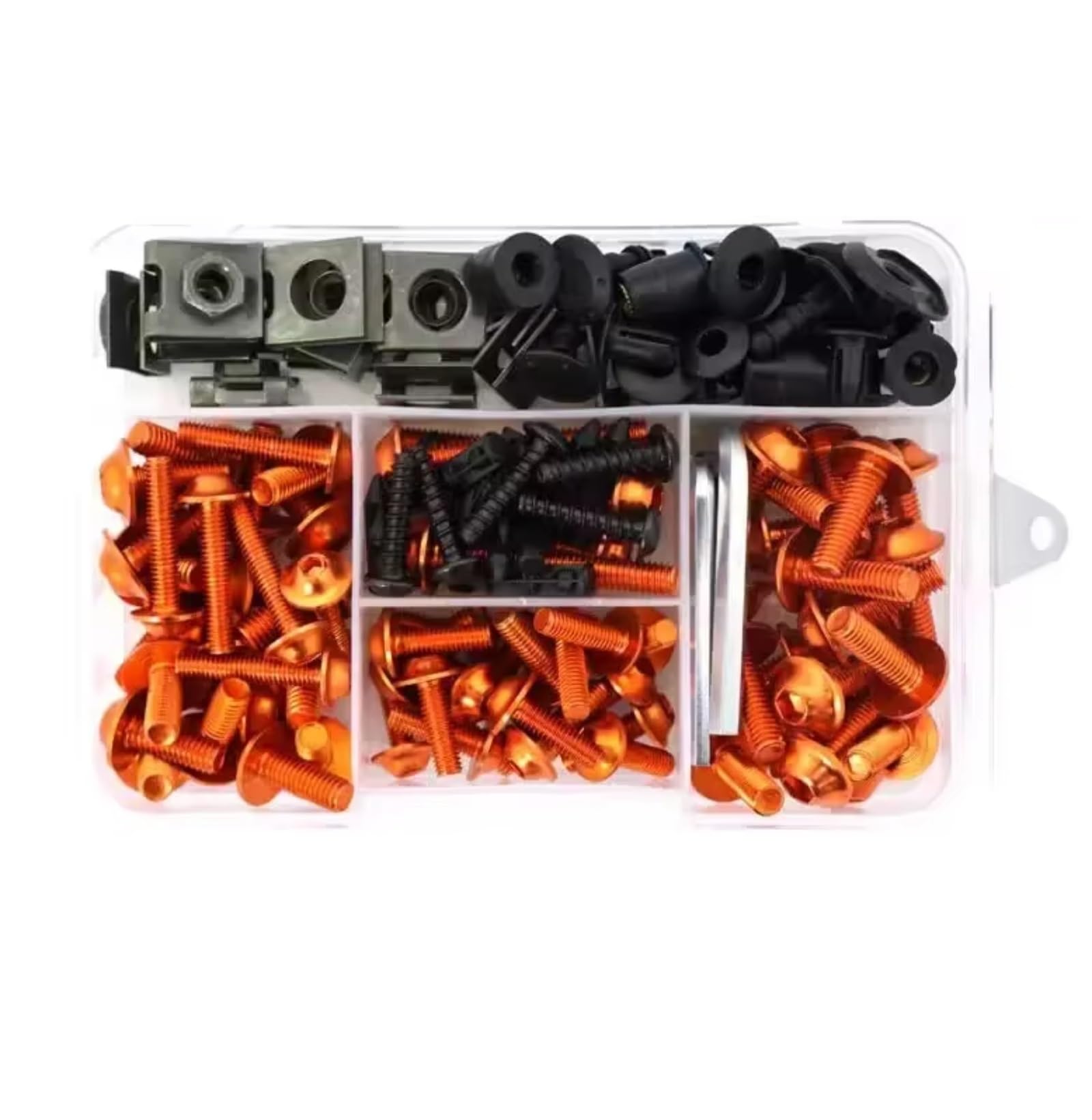 DAYOTIE Kompatibel Mit XLV 600 700 FMX NX Für XRV 650 Für XRV650 T Motorrad Verkleidung Bolzen Kit Mutter Clips Schrauben Und Muttern Set Parabrezza Bullone(Orange) von DAYOTIE