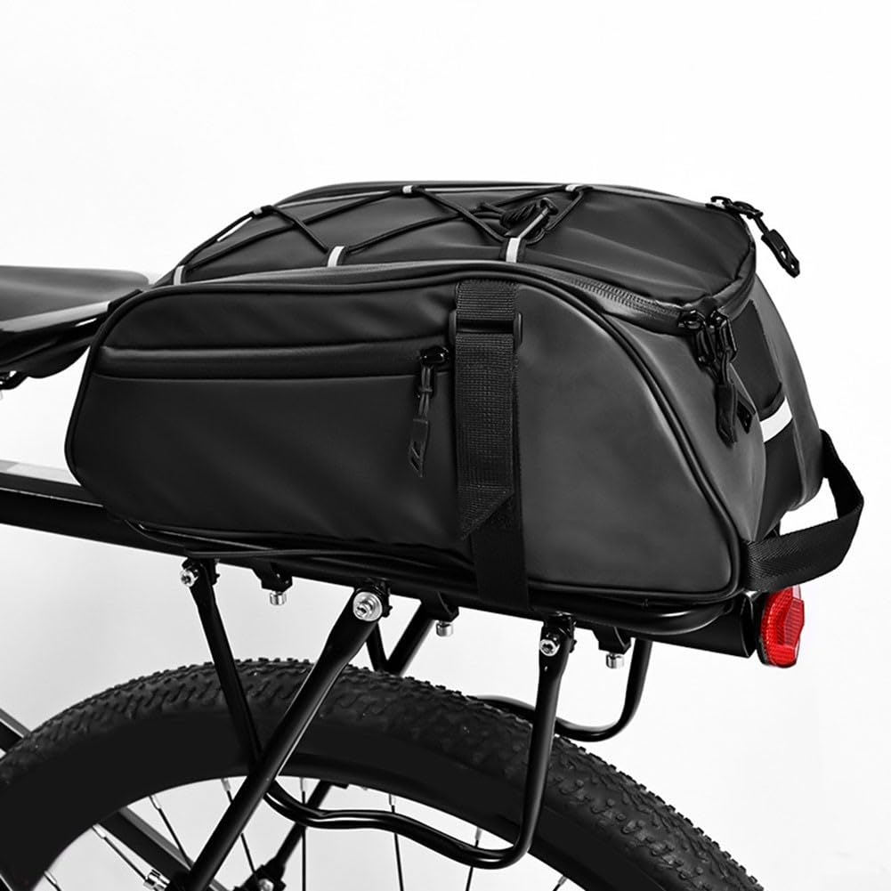 DAZZLEEX Fahrradträger Satteltasche Wasserdicht Fahrrad Heckträger Tasche Fahrradträger Sitztasche Fahrrad Satteltasche Outdoor Fahrrad Gepäckträger Kofferraum Schulter mit Reflektorstreifen von DAZZLEEX