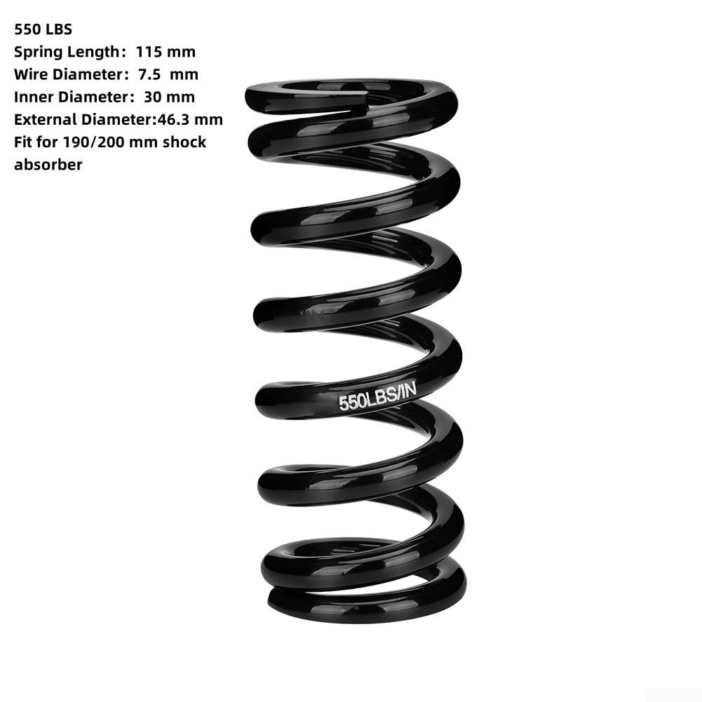 Zuverlässige Stoßdämpferfeder hinten, kompatibel mit KS-Modellen, mit einem Durchmesser von 30 mm und einer Gewichtsunterstützung von bis zu 295 kg (250 kg für 190/200 mm) von DAZZLEEX