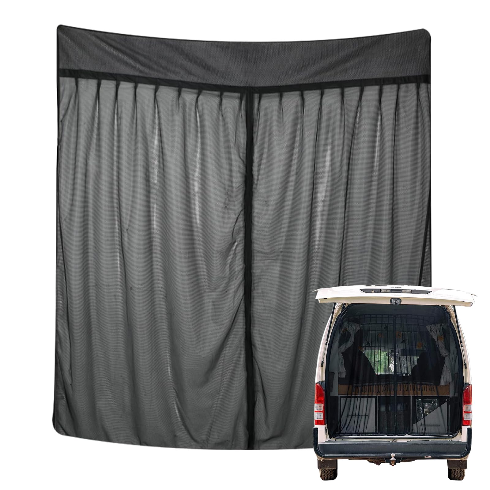 Flügeltür Kofferraumabdeckung Sonnenschutz,Heckklappe Flügeltür Kofferraumabdeckung,Auto Heckklappe Moskitonetz,Sonnenschutz Gardinen Vorhang,für Dach Caravan Camper Van Camping(165×165cm) von DAZZTIME