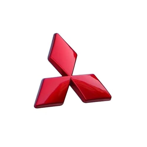 Auto Emblem für Mitsubishi ASX 2019-2023, Logo Abzeichen Aufkleber ABS Wasserdicht für Frontgrill Motorhauben Kofferraum Logo Emblem Auto Exterieur Dekoration Modifizierte Zubehör,Red-A von DAliusha