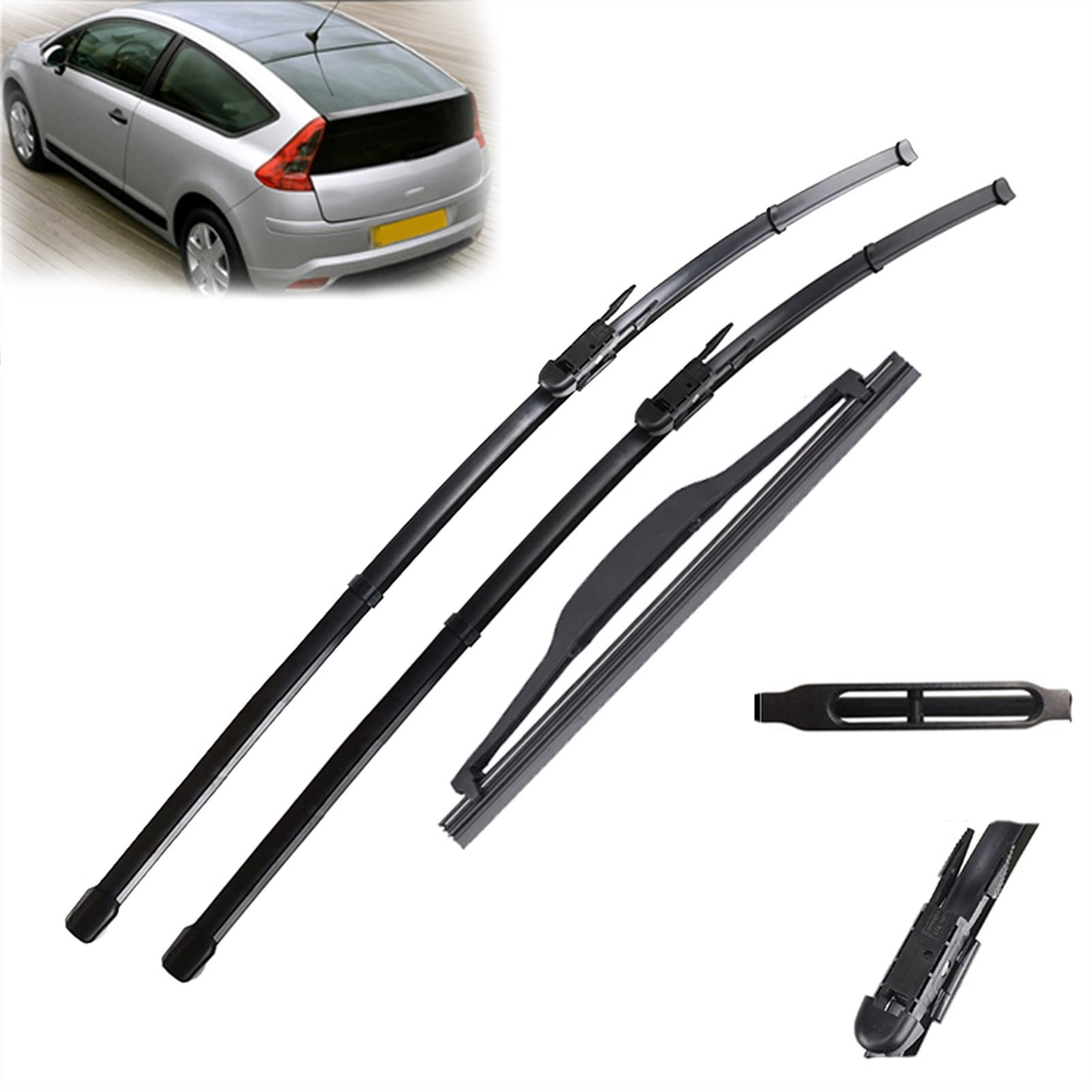 Scheibenwischer vorne und hinten, für Citroen C4 Coupe 3-Türer 2004–2010, 1. Generation, Windschutzscheibe, 28 Zoll 24" 7" von DBAOXIN