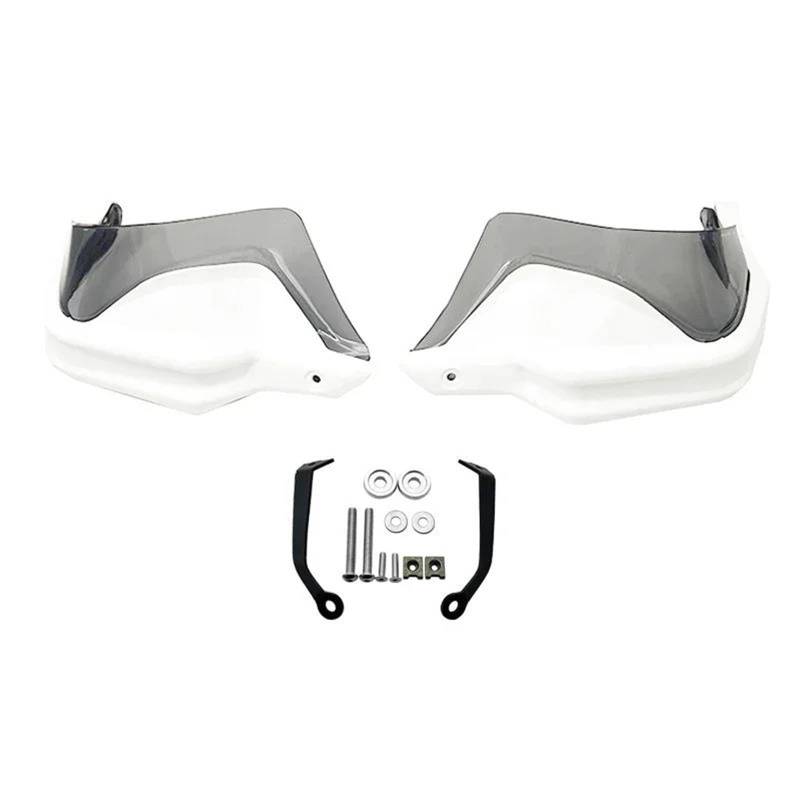 Handschützer Für CFMOTO Für 400GT Für 650GT Für 800MT Für 650MT Für 400MT Motorradlenker Handschützer Windschutz Lenker Handschutz(White Grey Set) von DBBPVPLFC