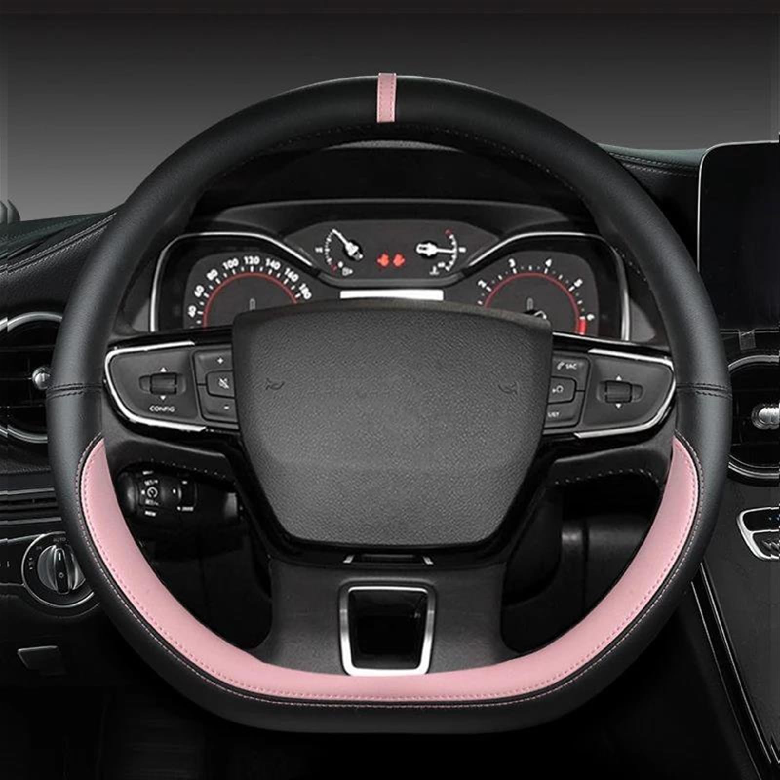 Lenkradhülle Für Citroen Für C3 II III Für C3 Für AIRCROSS Für Berlingo 3 Für C4 Für Picasso 2 Lenkrad Abdeckung D Typ Lenkradschoner(Pink) von DBBPVPLFC