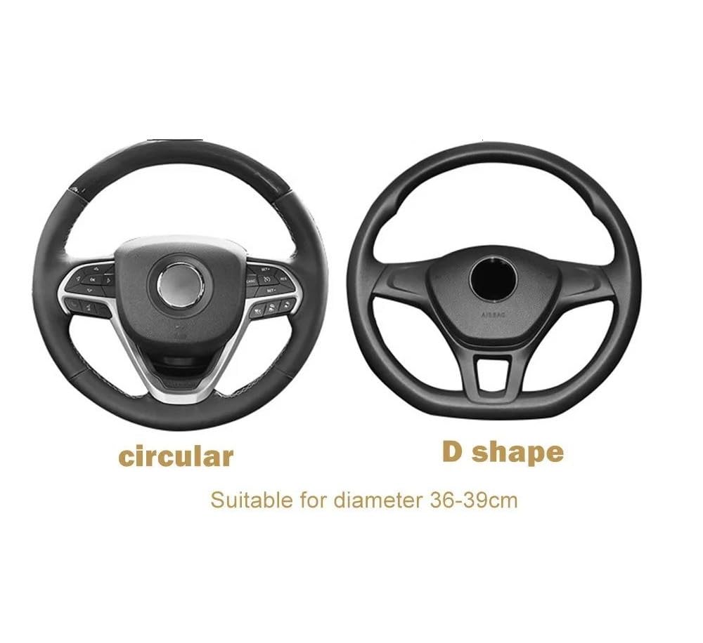 Lenkradhülle PU Auto-Styling Lenkrad Abdeckung Für Citroen Für C4 Für C5 Für C3 Für C2 Für C4L Lenkradschoner(Black) von DBBPVPLFC