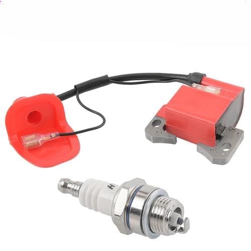 Zündspule Für 49CC Mini Motorrad Kleine Sportwagen Off Road Motor Zubehör Hochspannung Paket Zündspule Zündkerze Encendido Motocicleta(RED Set) von DBBPVPLFC