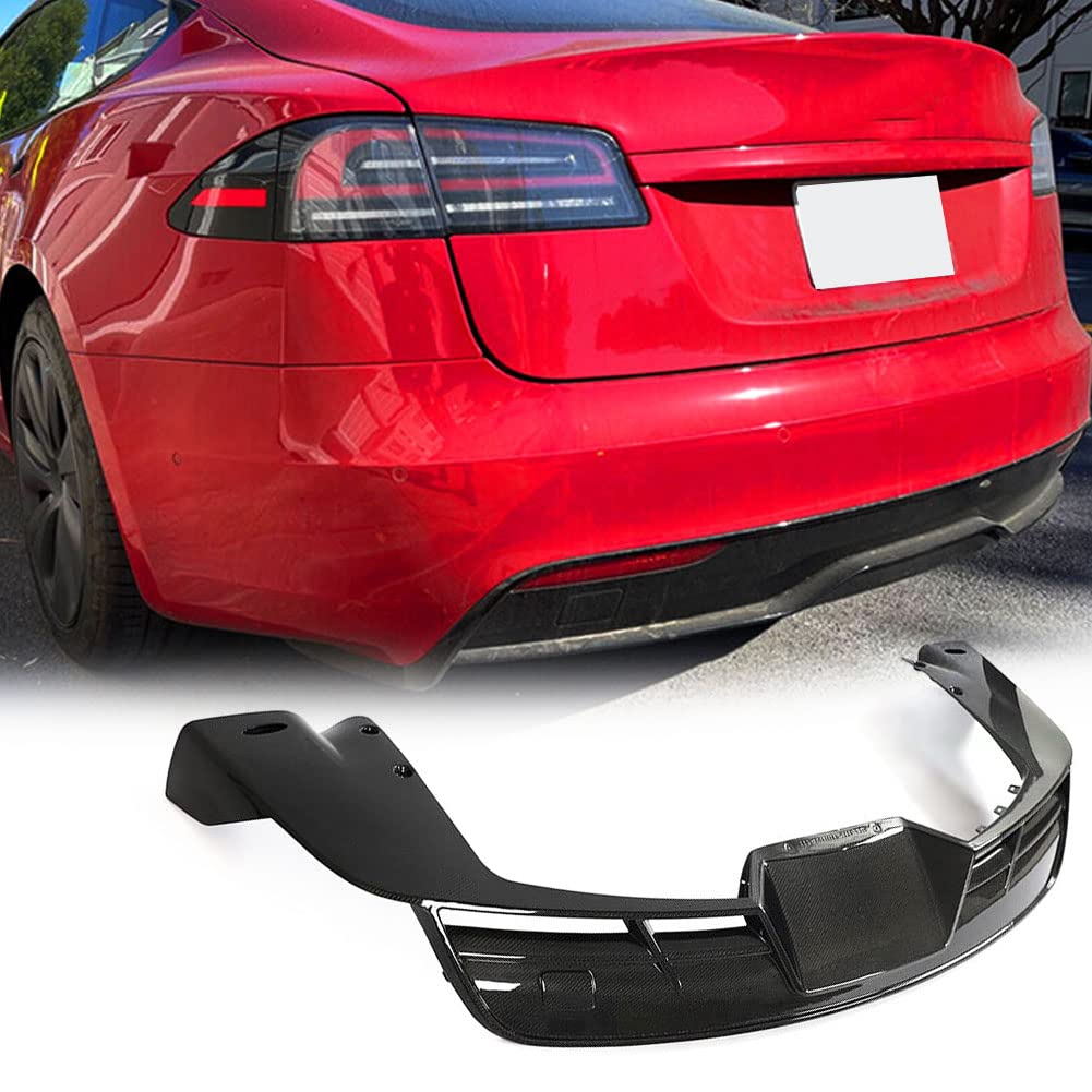 Heckdiffusor Passend für Tesla Model S Limousine 2021-2023 Teile Kohlefaser Untere Stoßstange Diffusor Spoiler Karosserie-Kits Werksverkauf von DBERFSF