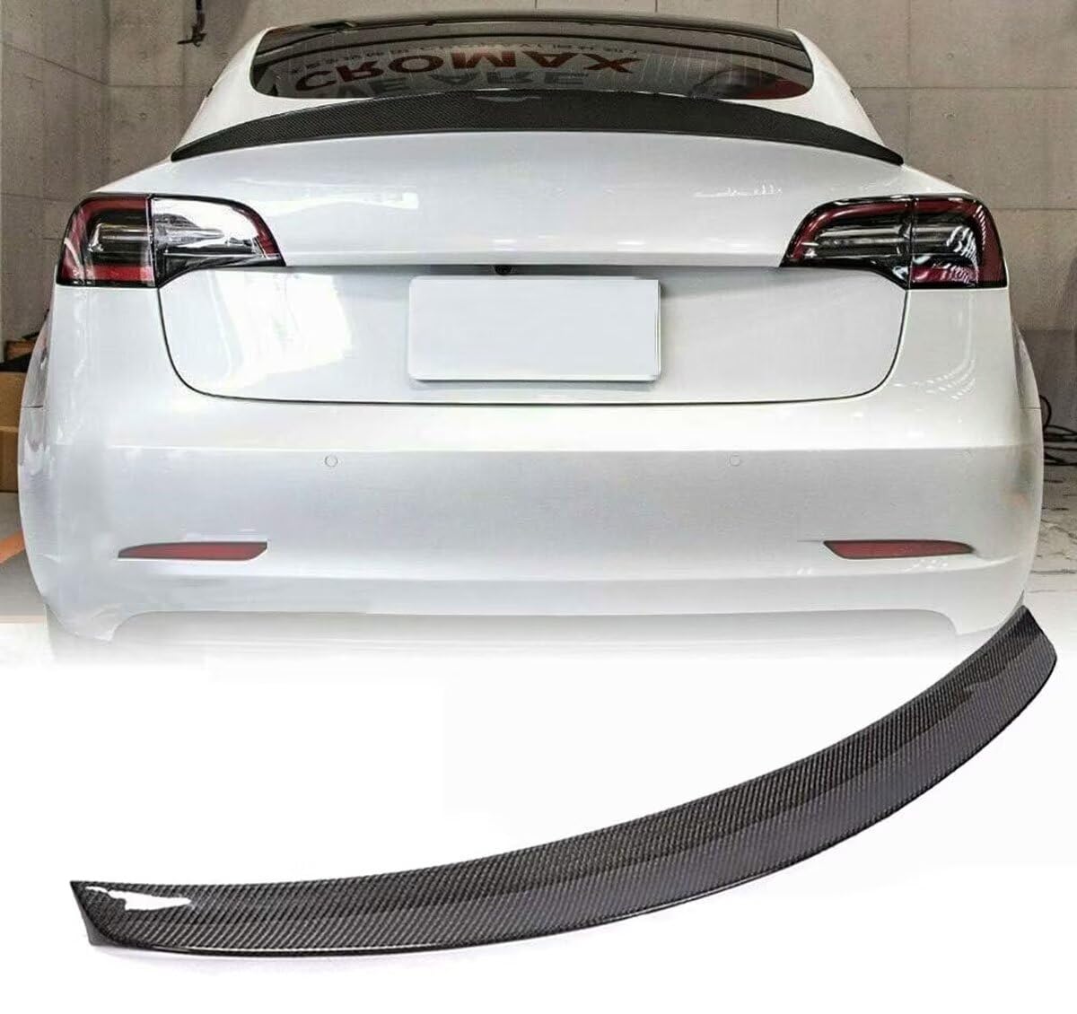 Heckspoiler Passend für Tesla Model 3 Limousine 2016-2020 Teile Kohlefaser Heckspoiler Flügellippe Karosserie-Kits Werksverkauf von DBERFSF