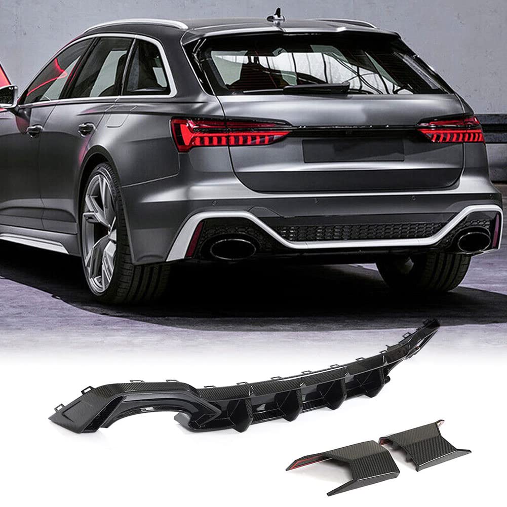 Trockene Kohlefaser Heckdiffusor Passend für Audi RS6 C8 2019-2023 Avant Kombi 4-türig Teile Untere Stoßstange Diffusor Spoiler Karosserie Kits Werksverkauf von DBERFSF