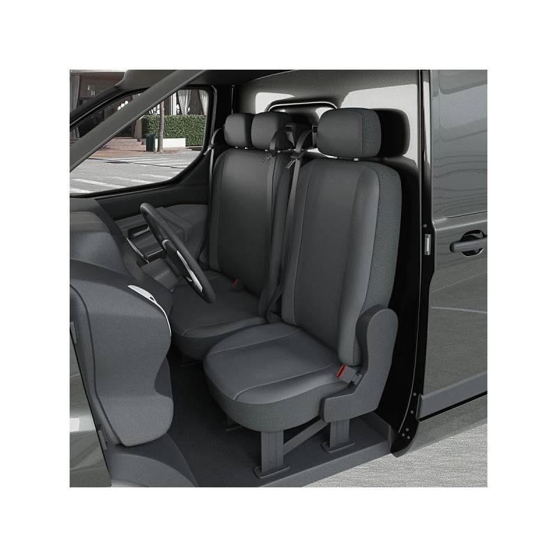 DBS Autositzbezug für Auto, passgenau für Renault Trafic/Opel Vivaro/FIAT TALENTO (ab 06/2014), 1 Sitz + 1 Sitzbank von DBS