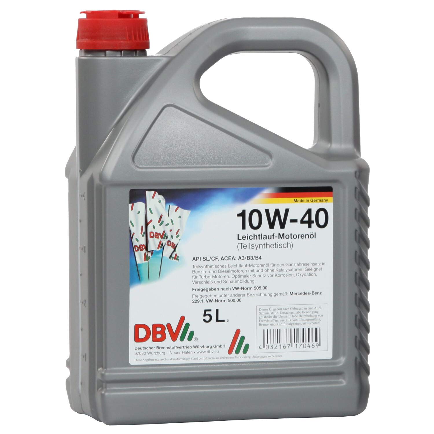 5 Liter DBV 10W-40 / DBV-Leichtlauf-Motorenöl (teilsynthetisch) von DBV