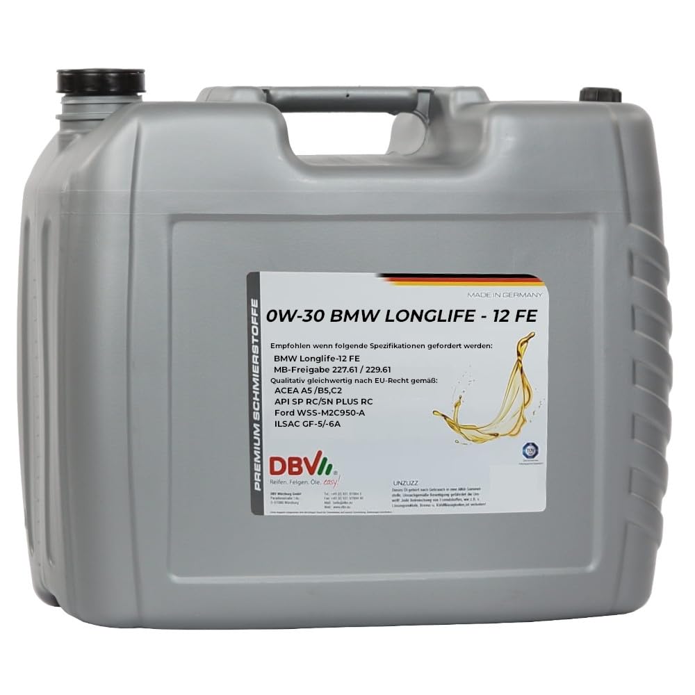 DBV 0W-30 Longlife - 12 FE 20-Liter-Kanister von DBV