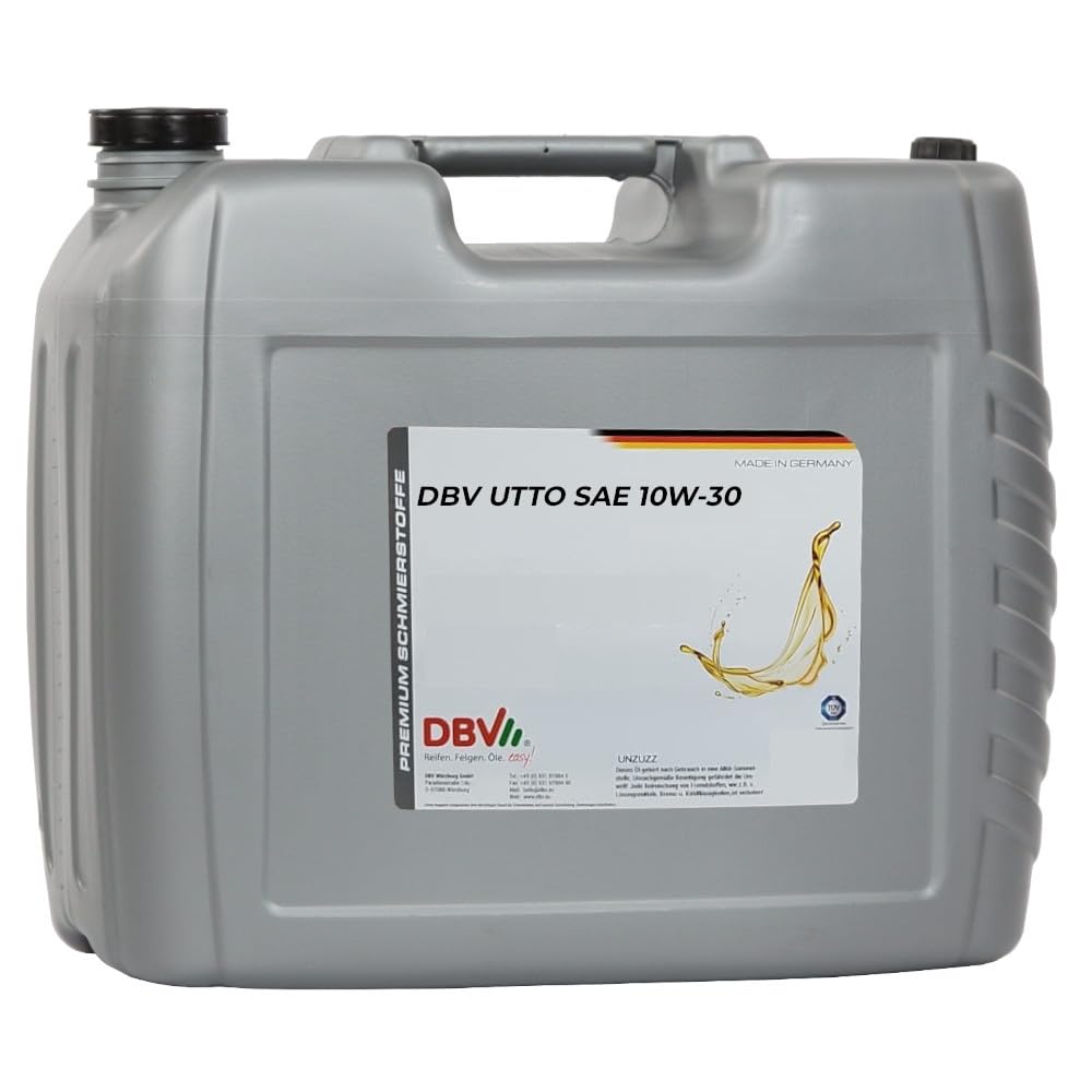 DBV Traktorenöl SAE 10W/30 UTTO-Universal 20-Liter-Kanister (20 kg) für Bau- und Arbeitsmaschinen, Lastschaltgetrieben, Verteilergetrieben, Endantrieben, Hydraulikanlagen von DBV