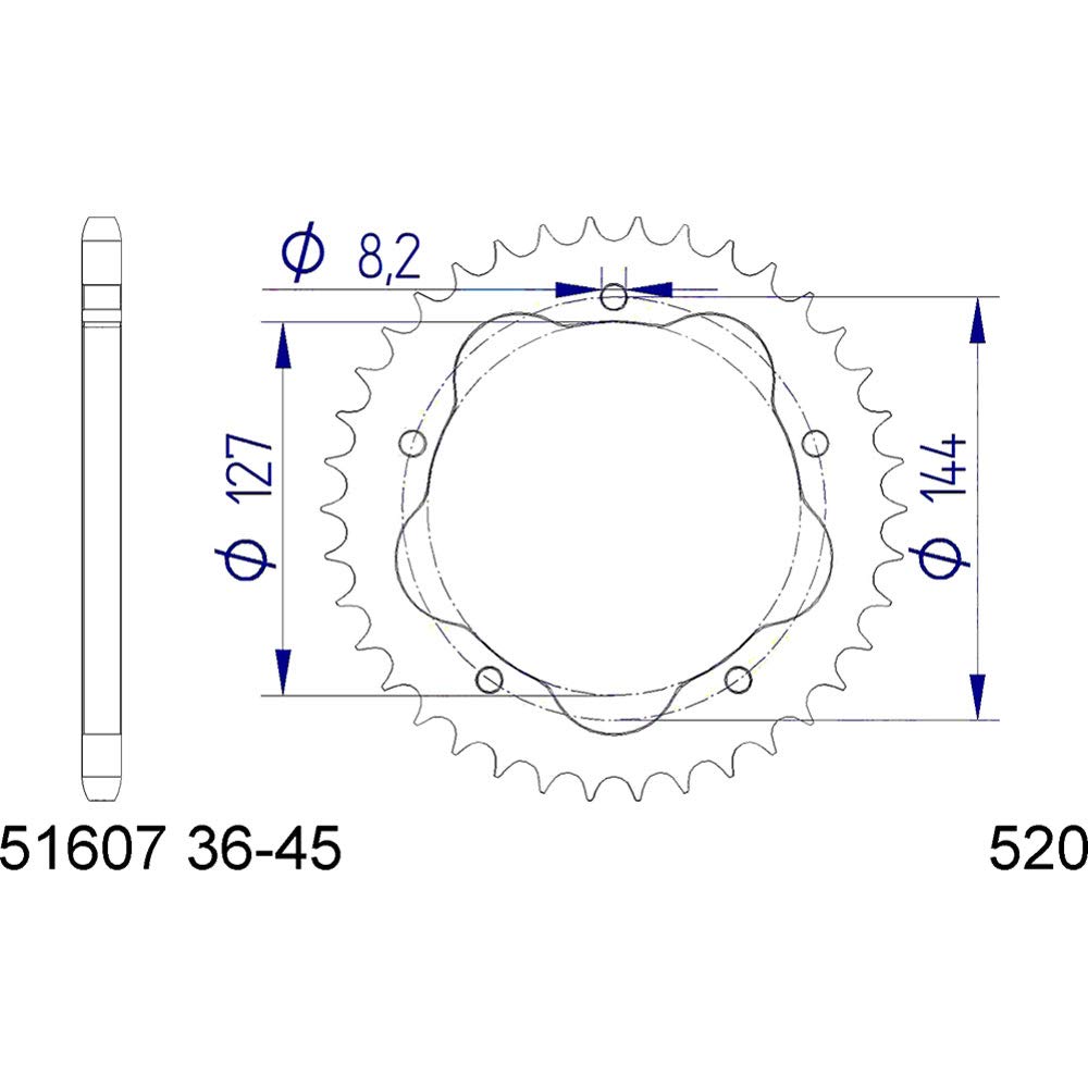 Alu-Kettenrad AFAM 520-41Z für PCD (Gun Metal) von DC Afam NV