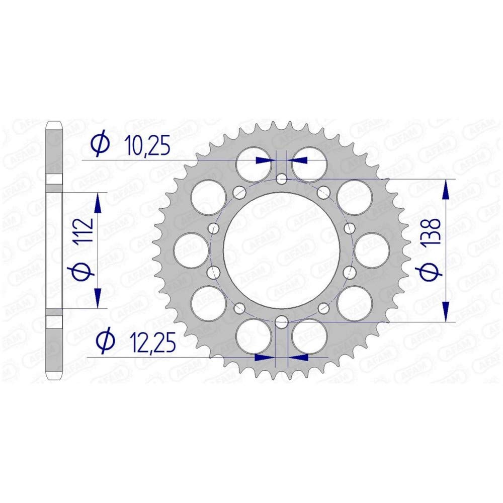 Alu-Kettenrad AFAM 520-42Z (Gun Metal) von DC Afam NV