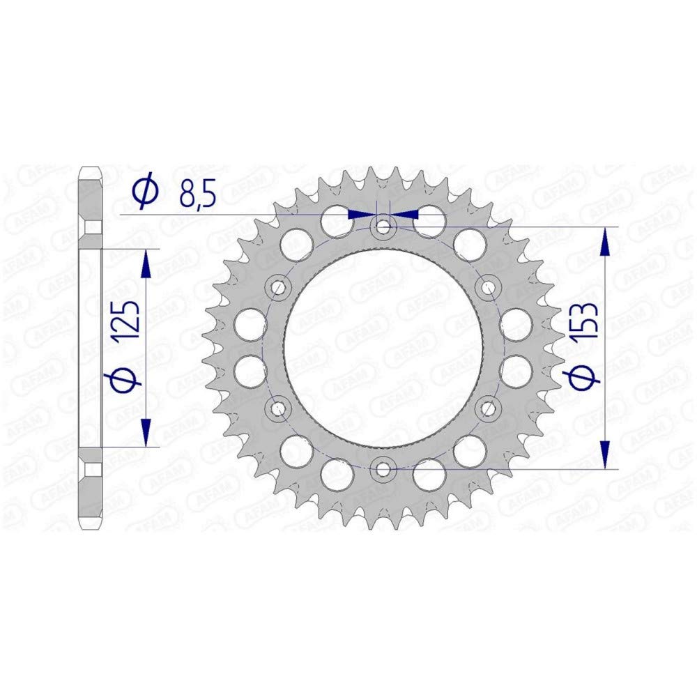 Alu-Kettenrad AFAM 520-46Z (Gun Metal) von DC Afam NV