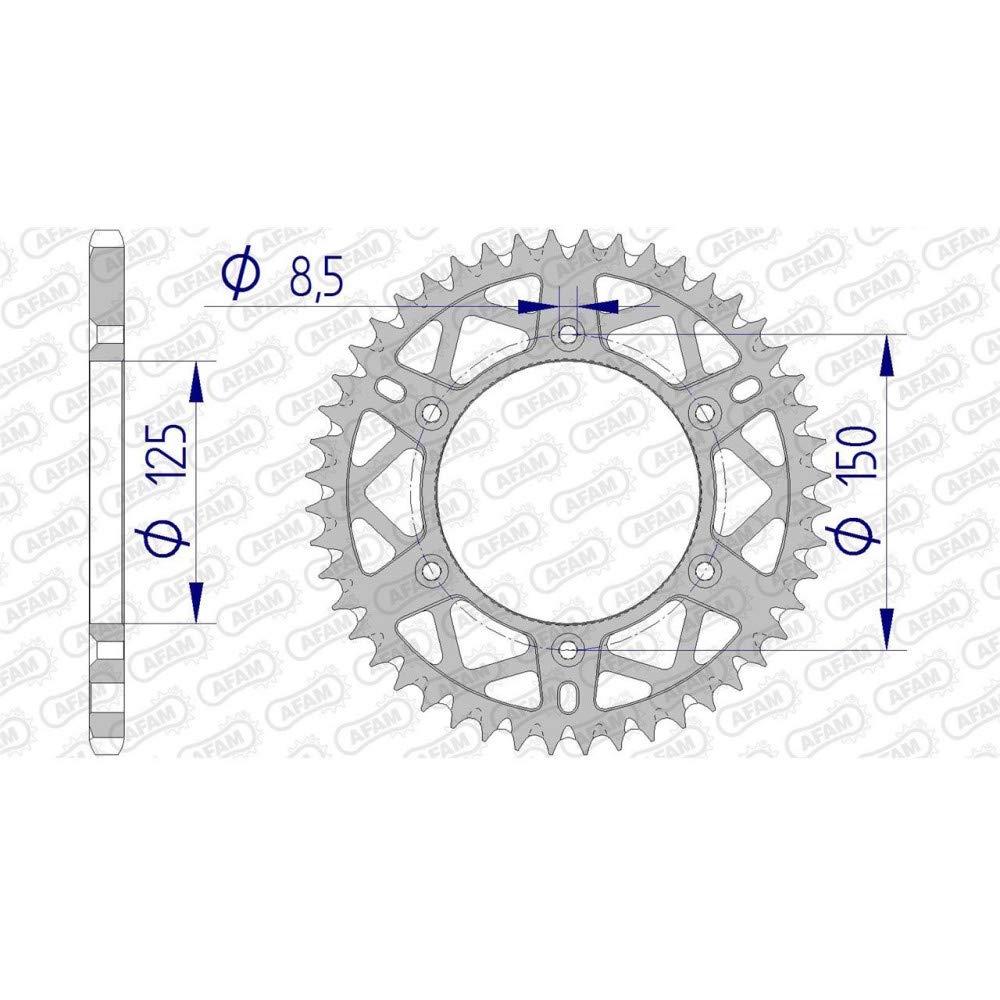 Alu-Kettenrad AFAM 520-47Z (Gun Metal) von DC Afam NV