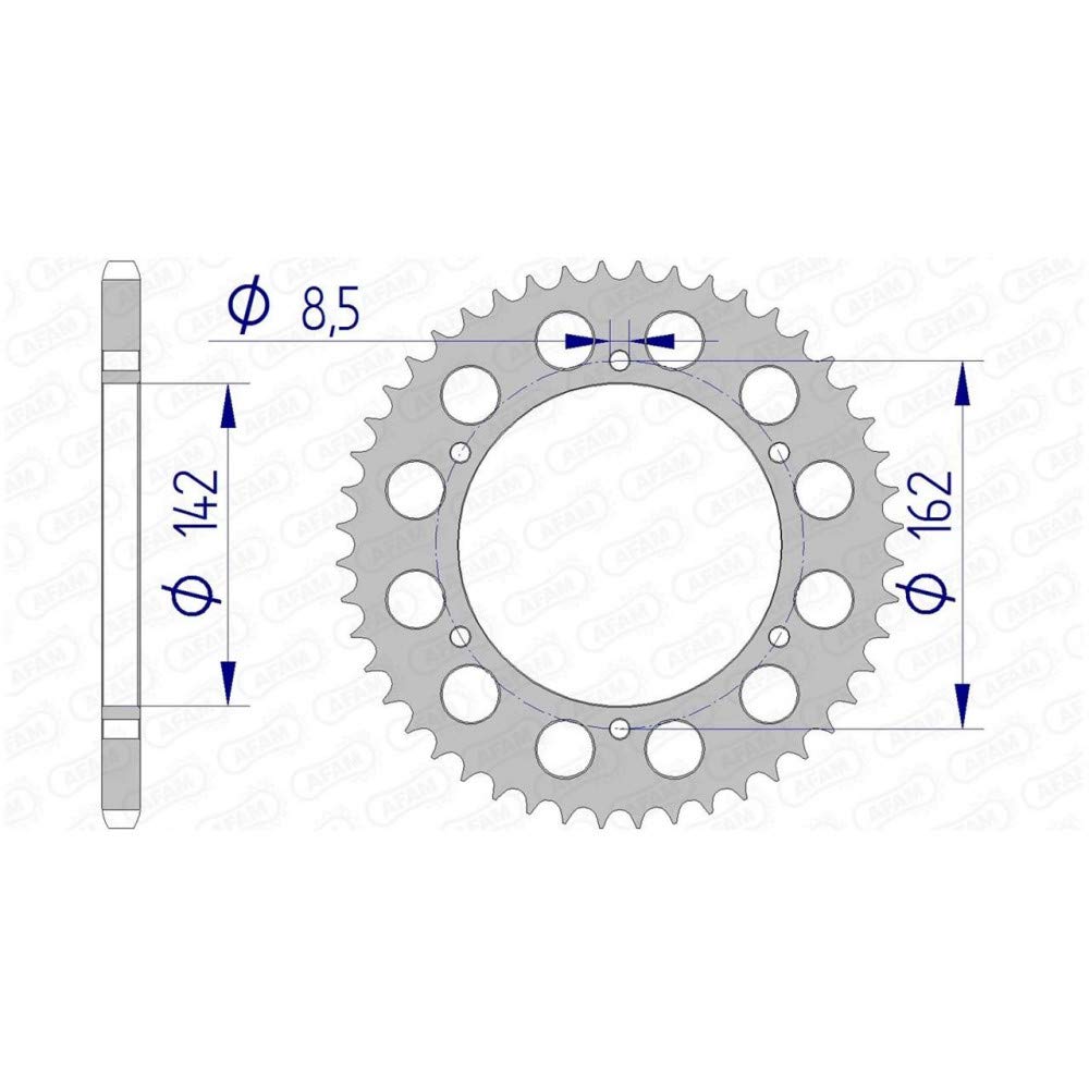 Alu-Kettenrad AFAM 520-48Z (Silber) von DC Afam NV