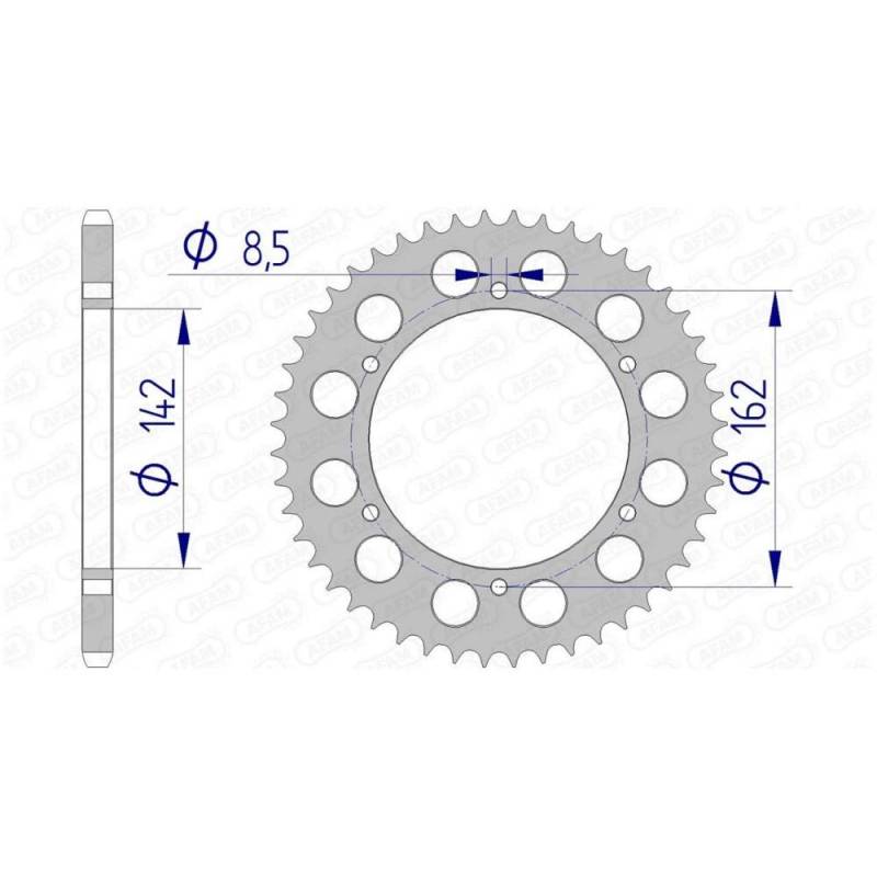 Alu-Kettenrad AFAM 520-48Z (Silber) von DC Afam NV