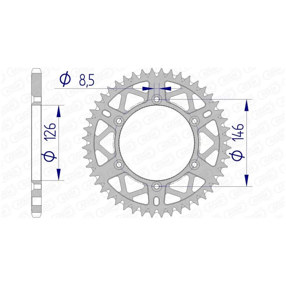 Alu-Kettenrad AFAM 520-49Z (Gun Metal) von DC Afam NV