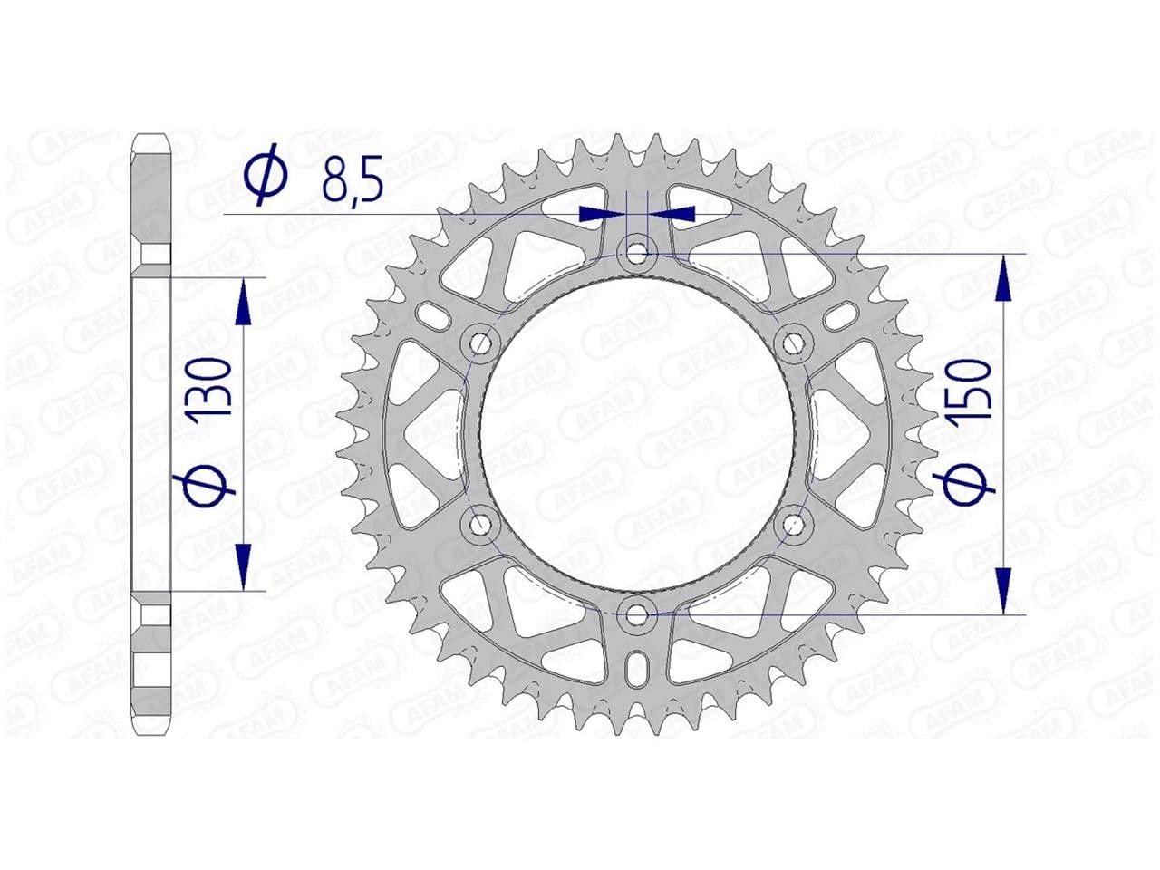 Alu-Kettenrad AFAM 520-49Z (Gun Metal) von DC Afam NV