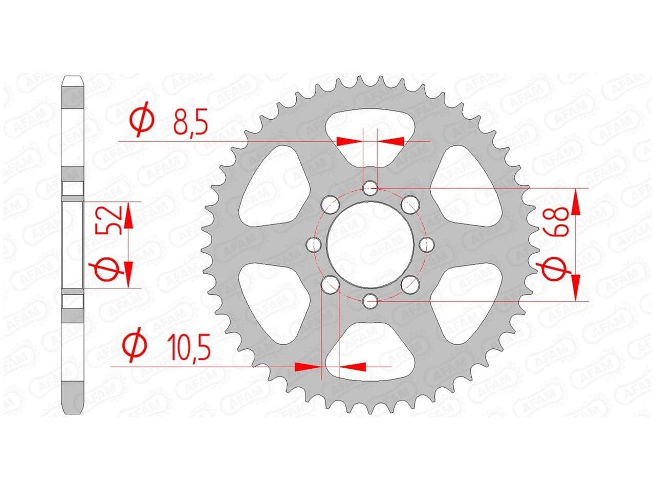 Stahl-Kettenrad AFAM 420-37Z (Silber) von DC Afam NV