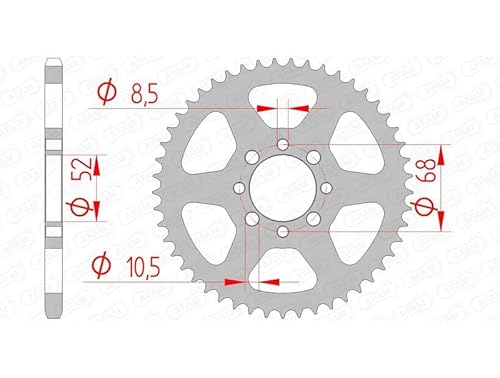 Stahl-Kettenrad AFAM 420-38Z (Silber) von DC Afam NV