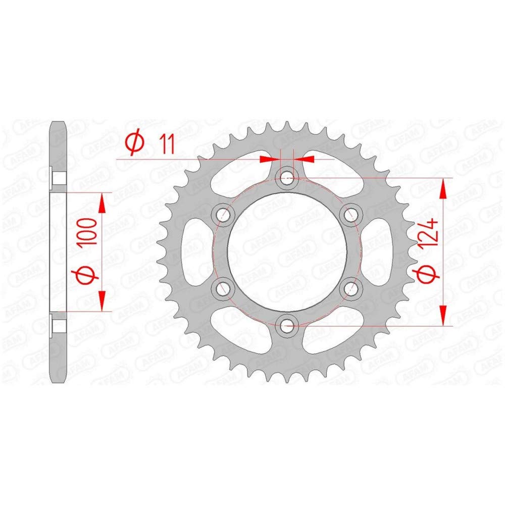 Stahl-Kettenrad AFAM 520-41Z (Silber) von DC