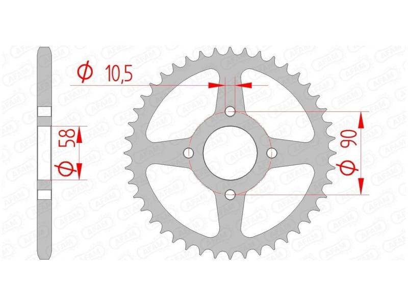 Stahl-Kettenrad AFAM 520-41Z (Silber) von DC Afam NV