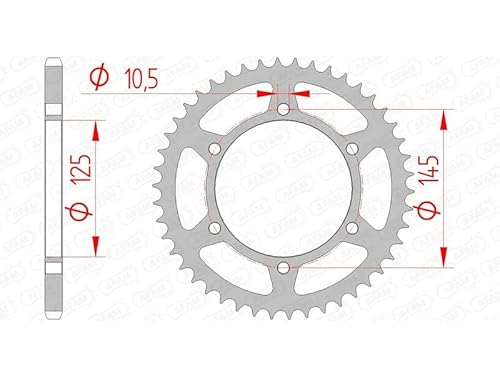 Stahl-Kettenrad AFAM 520-45Z (Silber) von DC Afam NV