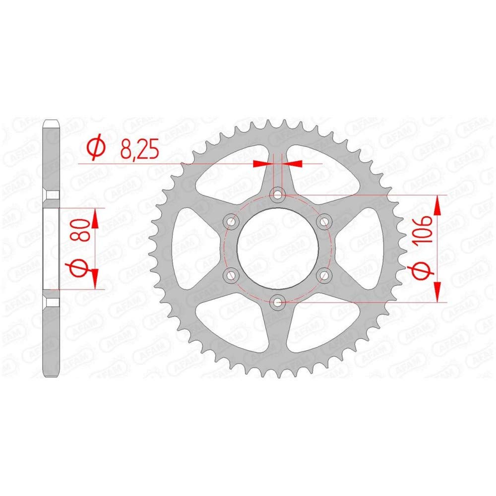 Stahl-Kettenrad AFAM 520-45Z (Silber) von DC Afam NV