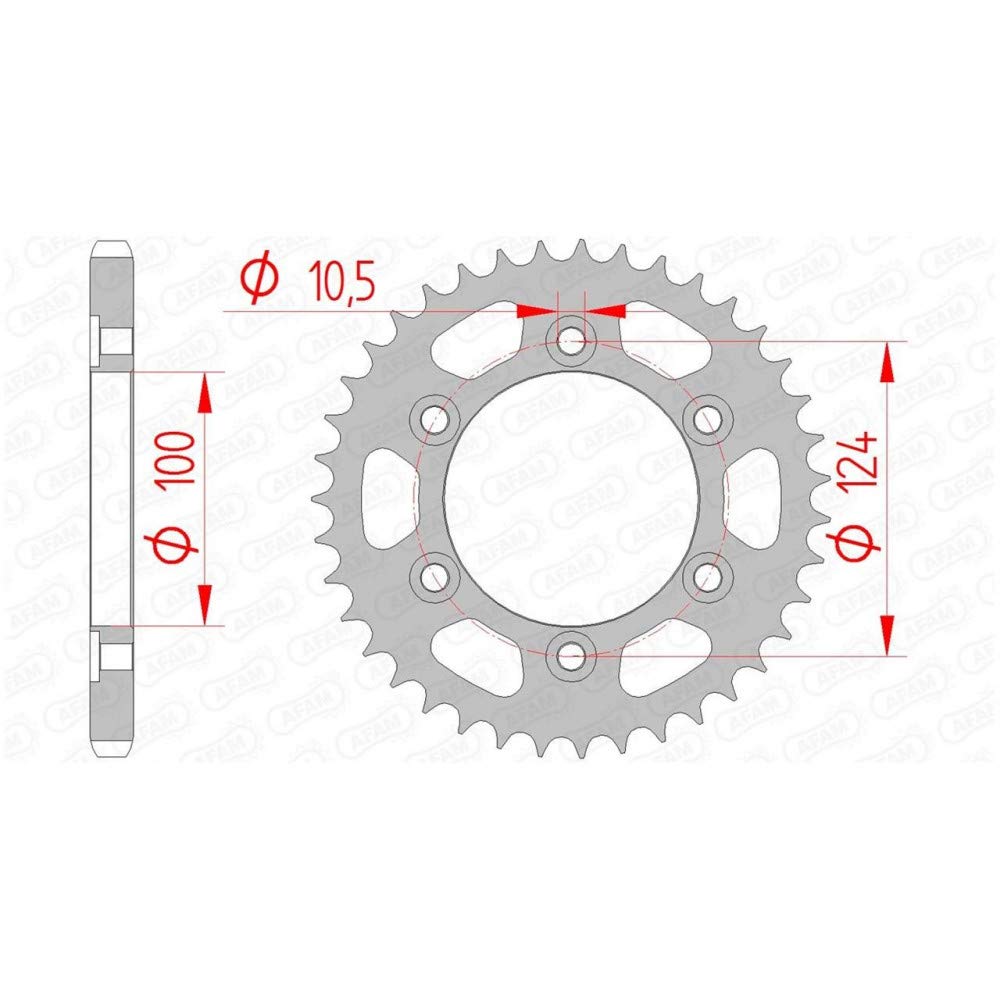 Stahl-Kettenrad AFAM 525-38Z (Silber) von DC Afam NV