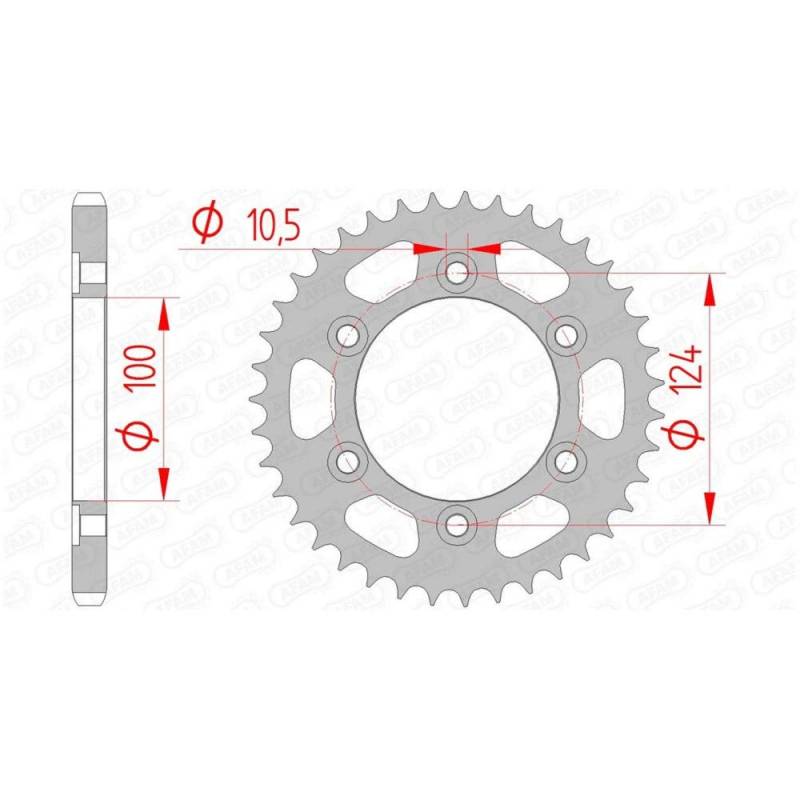 Stahl-Kettenrad AFAM 525-38Z (Silber) von DC Afam NV