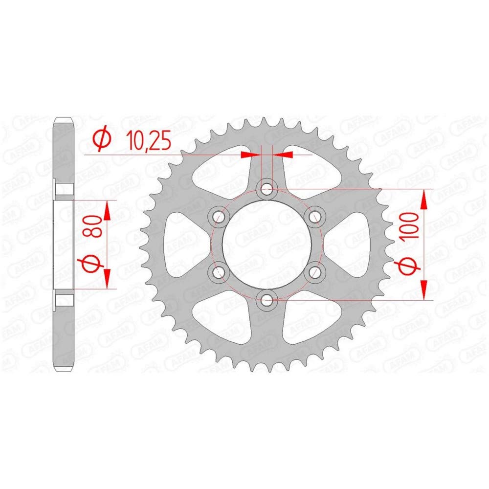 Stahl-Kettenrad AFAM 525-40Z (Silber) von DC