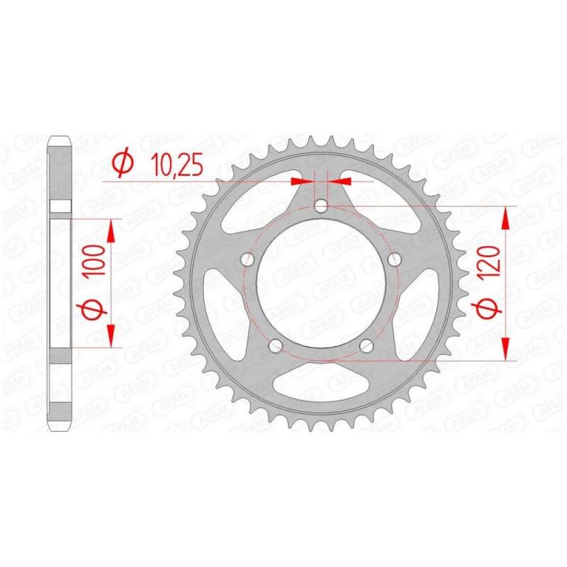 Stahl-Kettenrad AFAM 525-43Z (Schwarz) von DC Afam NV