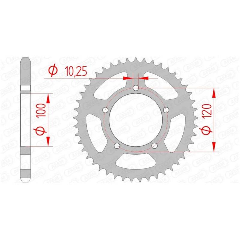 Stahl-Kettenrad AFAM 525-43Z (Schwarz) von DC Afam NV