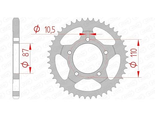 Stahl-Kettenrad AFAM 525-44Z (Silber) von DC