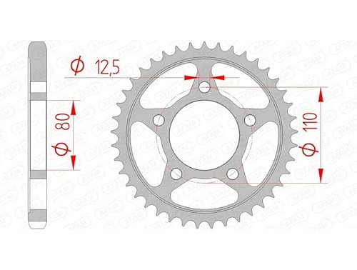 Stahl-Kettenrad AFAM 530-41Z (Silber) von DC Afam NV