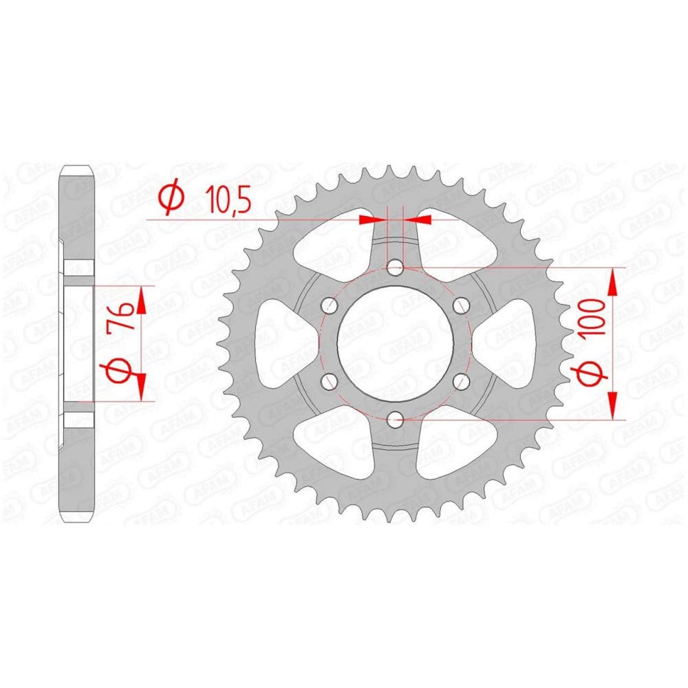 Stahl-Kettenrad AFAM 530-48Z (Silber) von DC Afam NV