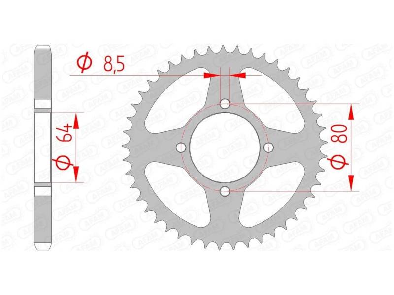 Stahl-Kettenrad AFAM 428-43Z (Silber) von DC Afam NV