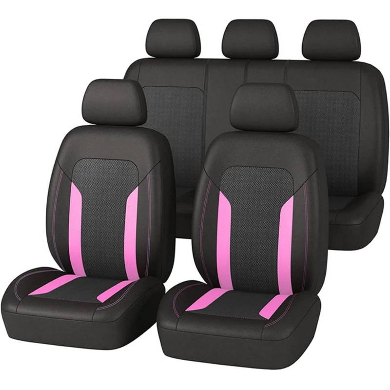 DCAJHSD Auto Sitzbezüge Leder für Benz GLE (5seats) W166 2015-2019,Allwetter Vorne Und Hinten Schonbezüge wasserdichte VerschleißFest Auto Innenraum Zubehör,Pink von DCAJHSD