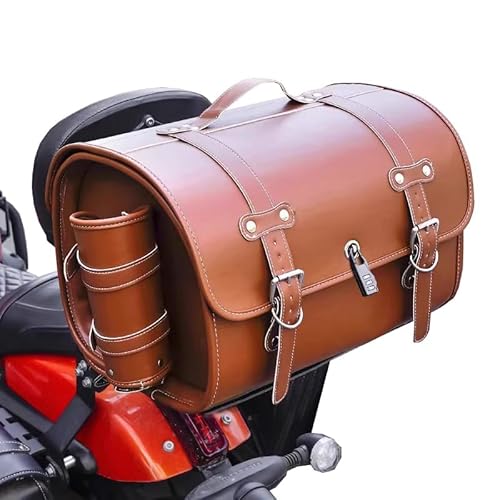 DCAJHSD Für Aprilia Caponord 1200 Rally 2015-2016,Motorrad Hecktasche Leder Wasserdichter Retro Motorrad Tasche Motorrad Aufbewahrungstasche Motorrad Zubehör,B von DCAJHSD