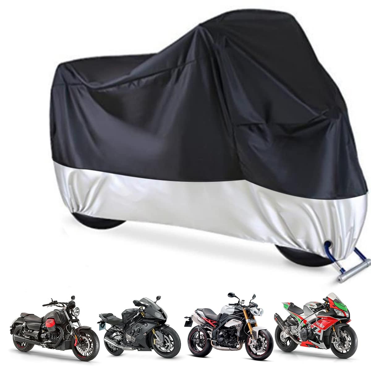 Motorrad Abdeckplane für Triumph Speed Triple 1050 Standard 2005-2024,Winterfest Reißfeste Schutz Breathable Outdoor Motorradabdeckung Motorradzubehör,90.5 x 37.4 x 49.2 inch von DCAJHSD