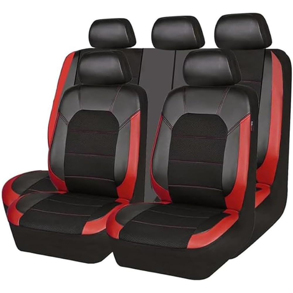 DCDYRJDJ Kompletter Satz Autositzbezüge, für Citroen C3 Aircross 2007-2023 Autositzbezüg Kompletter Satz Full Wrap Wasserdicht Auto Zubehör,Red von DCDYRJDJ