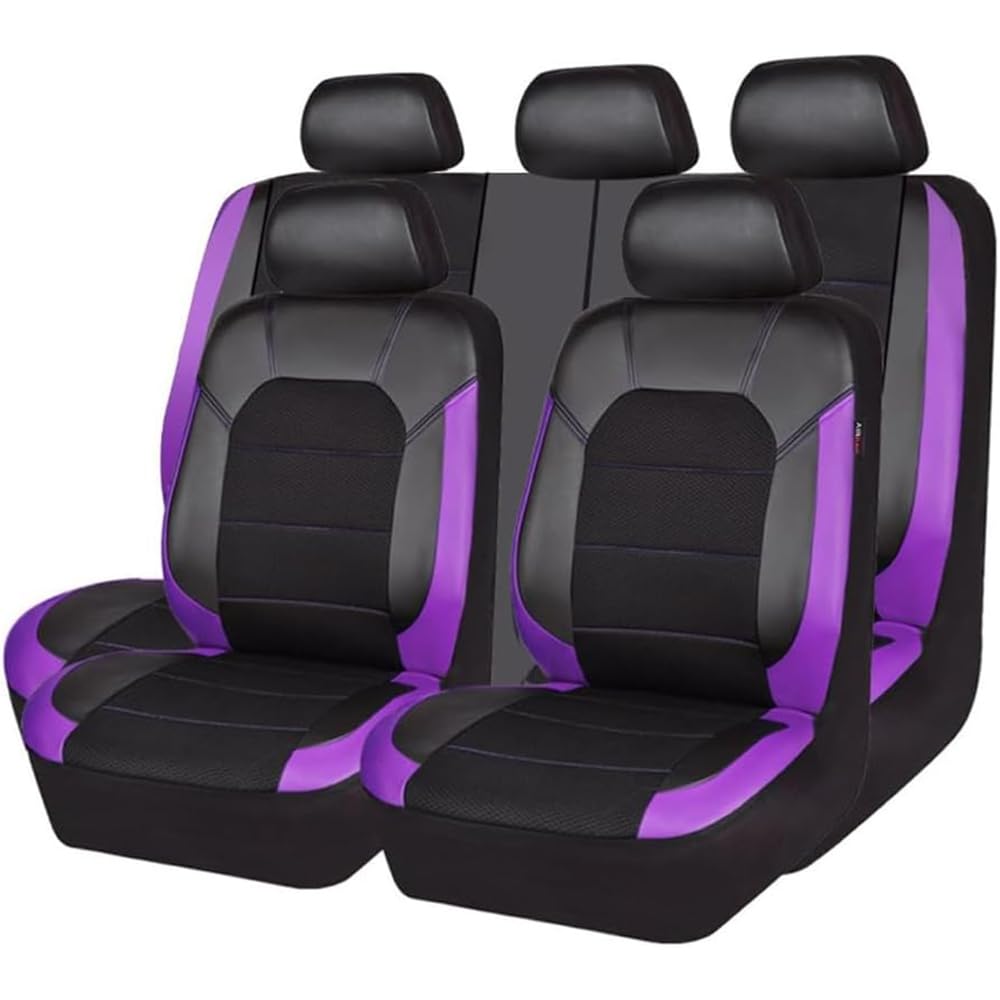 DCDYRJDJ Kompletter Satz Autositzbezüge, für Citroen C3-XR 2015-2021 Autositzbezüg Kompletter Satz Full Wrap Wasserdicht Auto Zubehör,Purple von DCDYRJDJ