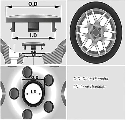 4 Stück Radnabenkappen für Autos für Mitsubishi Lancer 2006-2016 Radnabenkappen Auto-Dekor-Zubehör,Silver von DCFVGBHN