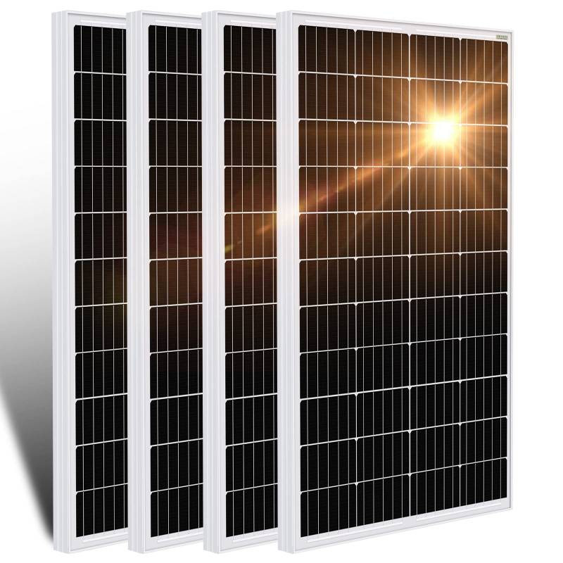 DCHOUSE Solarpanel 480W 12V Monokristallin Solarpanel ideal für Wohnmobil, Gartenhäuse, Boot, Hohe Effizienz Photovoltaik Mono Solarzelle (4 Pcs 120W) von DCHOUSE