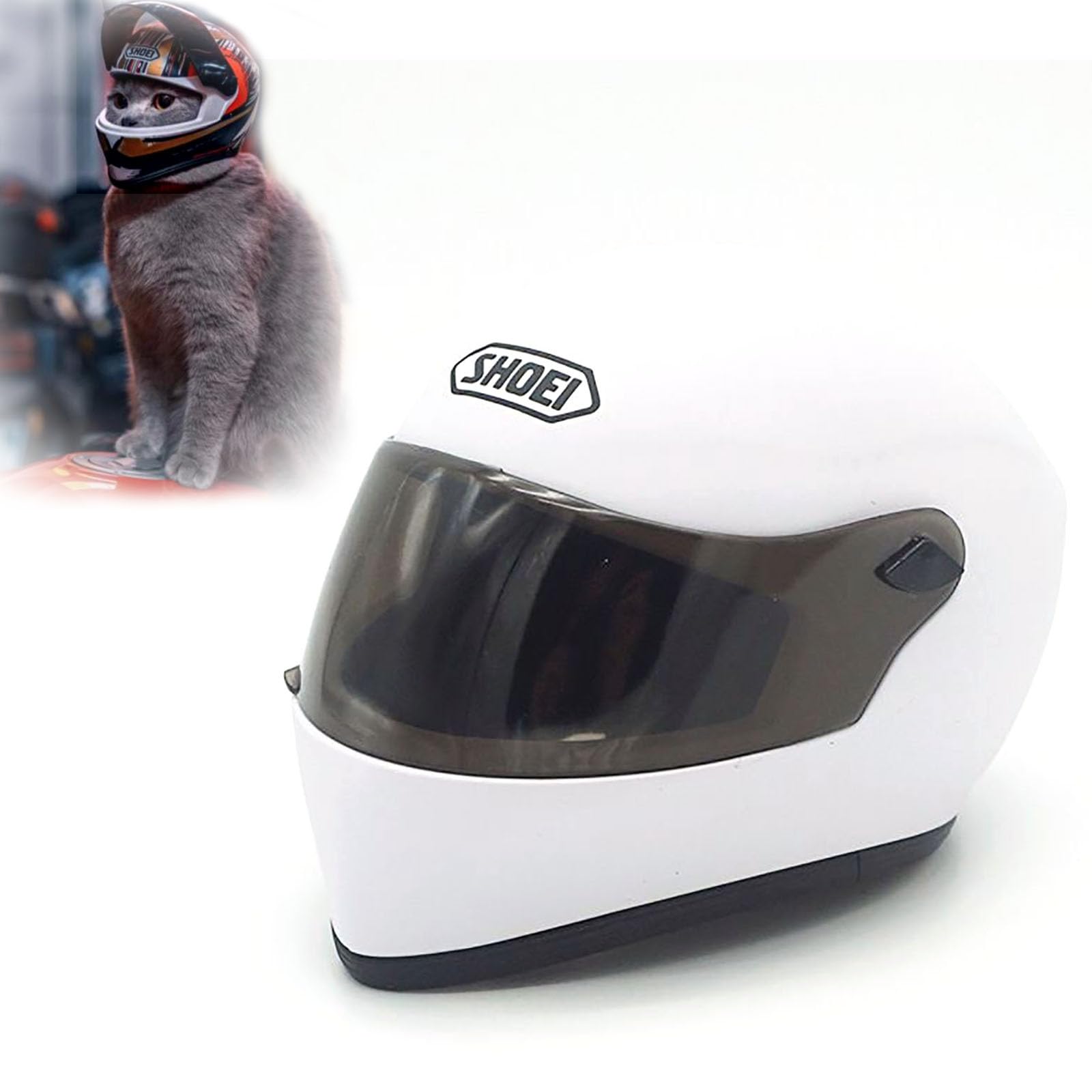 Katzen-Mini-Motorradhelm für Erwachsene Katzen und Welpen. Rennsportfans sammeln kleine Geschenke für Outdoor-Fahrrad- und Motorradfahrten von DCLINA