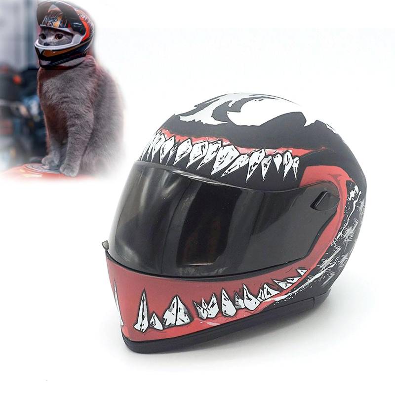 Katzen-Mini-Motorradhelm für Erwachsene Katzen und Welpen. Rennsportfans sammeln kleine Geschenke für Outdoor-Fahrrad- und Motorradfahrten von DCLINA